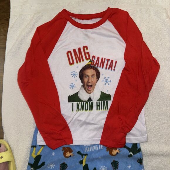 ELF BOYS BUDDY THE ELF 2 PIECE CHRISTMAS PAJAMAS SIZE M (10) - Picture 3 of 4